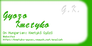 gyozo kmetyko business card