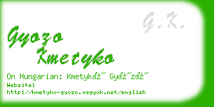 gyozo kmetyko business card